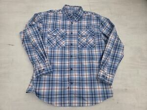 Lincoln Outfitters Breathable Shirt Mens M Blue Plaid Fishing Hiking Button Up